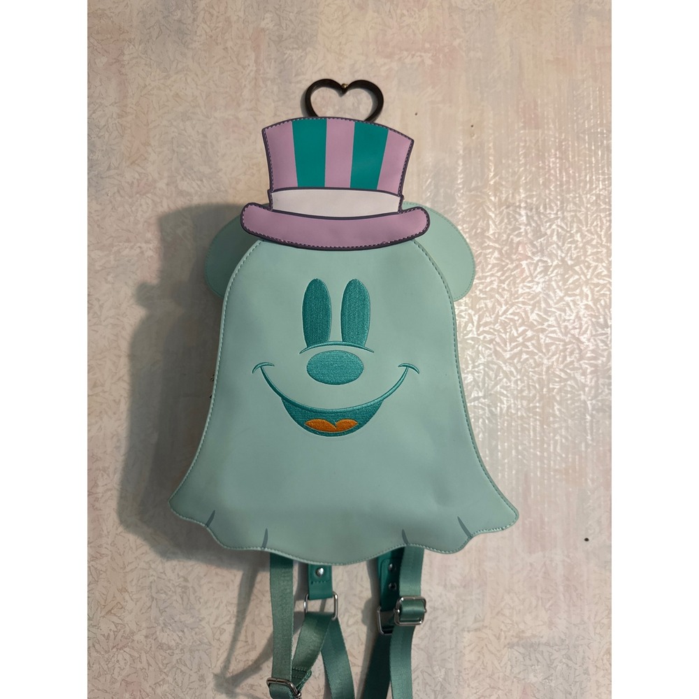 Disney Loungefly Mickey Mouse Ghost Halloween Mini Backpack Mint Green